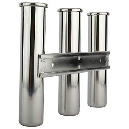 YaeMarine Fishing Rod Holder 316 Stainless Steel Fishing Rod Rack 3Tube/4Tube/5Tube/6Tube Mirror Finish for Marine Boat Yacht Camper - style: 3 Tube