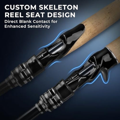 KastKing Megatron Titanium Telescopic Casting & Spinning Fishing Rods, IM7 Graphite Travel Rod with Titanium Solid Tip, Power Transition System, for Freshwater and Inshore Fishing - size: 6'6''- M- Fast, style: Spin