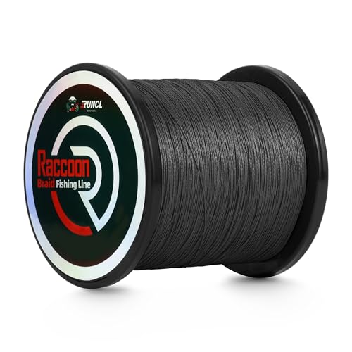 RUNCL Upgraded Braided Fishing Line, Colorfast Fishing Line Braid for Bass, Trout, Crappie, Ultra Strong Braid for Saltwater Freshwater, Abrasion Resistant, Zero Stretch, 6-80lb, 150/300/500/1000Yds - color: Black, size: 25lb-150Yd