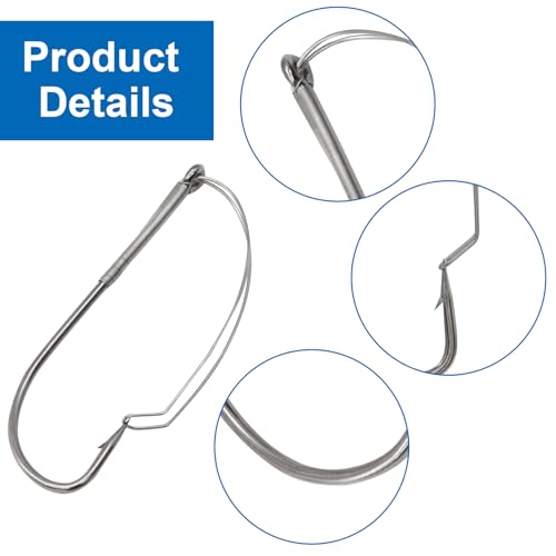 Weedless Wacky Rig Hooks - Super Strong Bass Fishing Hooks with Wire Guard, Sharp High Carbon Steel Metal Hooks for Freshwater & Saltwater - size: 1/0