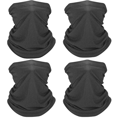 Cooling Neck Gaiter, Summer UV Face Mask Dust Balaclava, Neck Gator Bandana Face Cover for Sun Protection Men Women Outdoor - color: Darkgrey*4