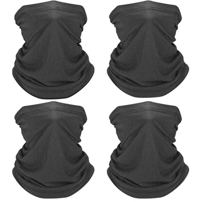 Cooling Neck Gaiter, Summer UV Face Mask Dust Balaclava, Neck Gator Bandana Face Cover for Sun Protection Men Women Outdoor - color: Darkgrey*4