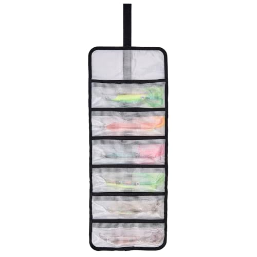 Roll Up Fishing Lure Wraps Set-Durable Lure Bag 6 Pocket PVC Protective Cover Saltwater Hook Covers Fabric Lure Protector Trolling Lure Tackle Box - color: Clear 1-pack, size: 24" X 9"