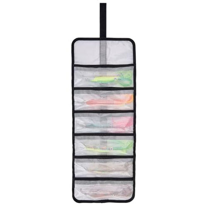 Roll Up Fishing Lure Wraps Set-Durable Lure Bag 6 Pocket PVC Protective Cover Saltwater Hook Covers Fabric Lure Protector Trolling Lure Tackle Box - color: Clear 1-pack, size: 24" X 9"