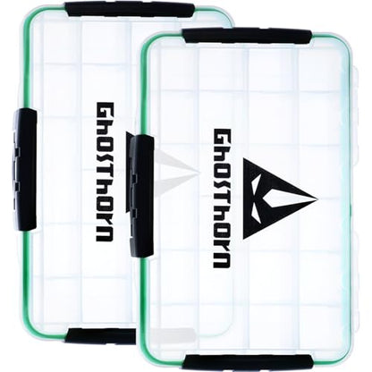 Ghosthorn Fishing Tackle Box, Waterproof 3600 and 3700 Tackle Trays, Plastic Tackle Box Organizer with Removable Dividers Storage Lure Box for Lures 2 Pack (3700 * 2) - size: 3700*2