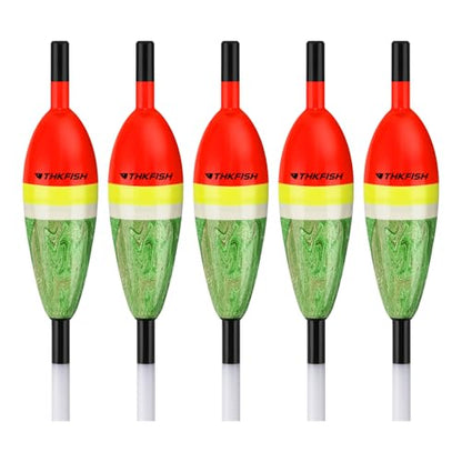 THKFISH Fishing Floats Balsa Wood Slip Bobbers, Fishing Bobbers Stick Slip Bobber for Fishing Crappie Bluegill Trout Bass Panfish Catfish Walleye 5PCS - color: Red, size: 3#:0.7in * 5pcs