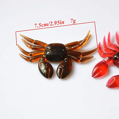 20 pcs Crab Fishing Lure Artificial Silica Gel Lifelike Simulation Fake Bait Fishing Tackle 3D Simulation Freshwater Saltwater