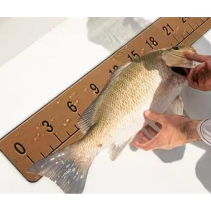 EVA Foam Fish Ruler 40 Inches Waterproof Measuring Mat Backing Adhesive Foam Sticker Measuring Ruler for Boats Sailboats Yachts Kayaks (40") (Brown)