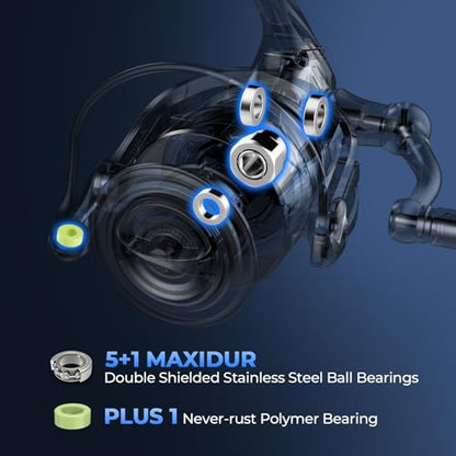 KastKing ReKon Saltwater Fishing Rod and Reel Combo, Fishing Poles & Reels Combo, Graphite Blank, Zirconia Rings, NyliTech Frame & Rotor, EVA Handle, Uplock Reel Seat - style: Spin-8'0" Medium Heavy-5000 Reel-2pcs