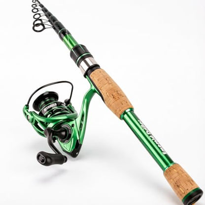 Telescopic Fishing Combo, 6FT Carbon Fiber Rod with 3000 Spinning Reel, Lightweight Kit with Carrier Bag for Bass Trout Catfish Freshwater Saltwater Travel