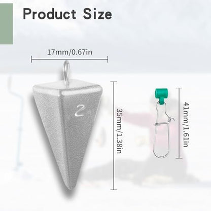 Pyramid Sinkers -18 Pieces - Tangle-Free Saltwater Surf Fishing Weights with 2PCS Sinker Slider for Ocean, Beach, Pier Fishing Gear Tackle - style: 18pcs-2oz