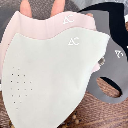 3D Ice Silk Cooling Sun Protection Face Mask, Breathable Cycling Mask with Adjustable Ear Loops, Reusable Summer Face Cover - color: Light Grey