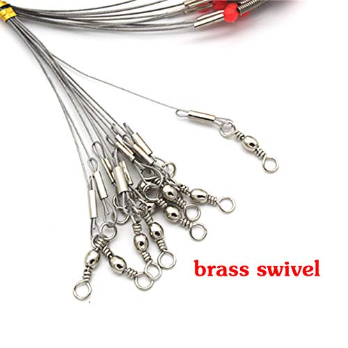 Senyu Wire Trace Leader Rig Stainless Steel 1-5 Arms Fishing Rigs with Snap,High-Strength Fishing Leaders Saltwater-Perch Rigs for Fishing - color: Arm Length 4.7inch, style: 2 Arm Leader