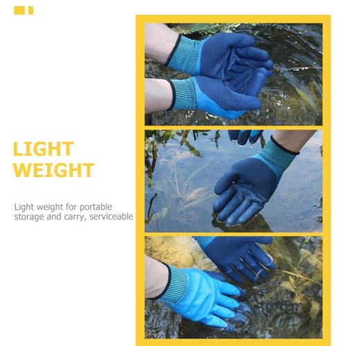 INOOMP Outdoor Fishing Gloves Waterproof Non-Slip Wear-Resistant Double-Layer Gloves Breathable Elastic for Planting and Fish Catching (1 Pair)