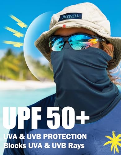 JHYWELL Cooling Neck Gaiter Face Mask, UV Protection Masks Gator, Windproof Bandana for Skiing, Fishing, Hiking, Cycling - color: Navy