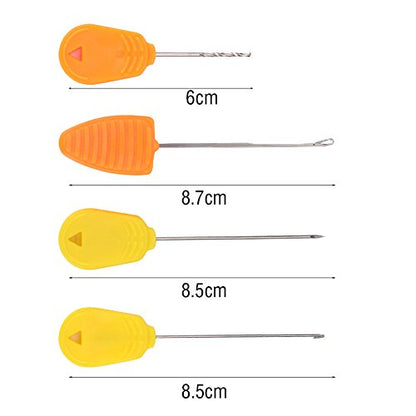 Carp Fishing Bait Needles, Portable Baiting Drill Stringer Hook Needles Set Hair Rigs Making Tool (4Pcs)