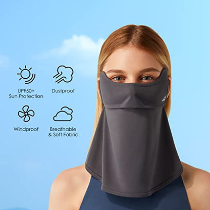Sun UV Face Mask UPF50+ Neck Gaiter Scarf Breathable Cooling Face Cover for Outdoor Activities - color: Dark Grey