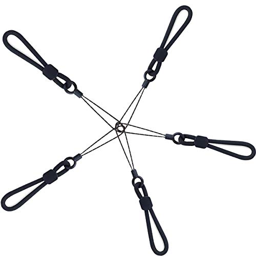YOUOWO 5Pack Short Rope Small Black Lanyard,Ring Lanyards Finger Strap | Cute Circular Lanyard,for Phone Cases,Keys,USB Flash Drive - color: 5 Black Lanyard Finger