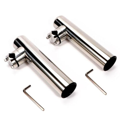2PCS Fishing Rod Holder Clamp-On Mounting Stainless Steel for Rails 7/8" to 1"