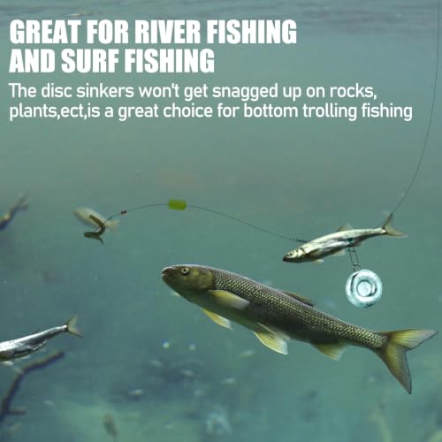 Dr.Fish Fishing Coin Sinkers Lead Fishing Weights Disc Weights No Roll Freshwater Saltwater River Bank Surf Fishing Catfishing - size: 5oz/5 Pack