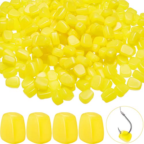 400 Pieces Fake Corn Soft Baits – Floating Carp Bait Silicone Simulation Fishing Lures with Sweet Corn Scent for Carp, Catfish & Freshwater Saltwater Fishing