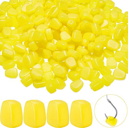 400 Pieces Fake Corn Soft Baits – Floating Carp Bait Silicone Simulation Fishing Lures with Sweet Corn Scent for Carp, Catfish & Freshwater Saltwater Fishing