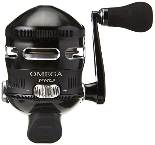 Zebco Omega Pro Spincast Fishing Reel, Dual Ceramic Pick-up Pins, Solid-Brass Pinion Gear, GlideLine ll Line Retrieval System, Pre-Spooled