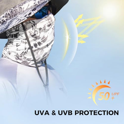 KastKing Agies Fishing Gloves Men, UPF 50+ Sun Gloves UV Protection, Cooling Quick-Dry 3/4 Fingerless Gloves with Extended Cuff Agies Neck Gaiter-UPF 50+ Balaclava Face Mask