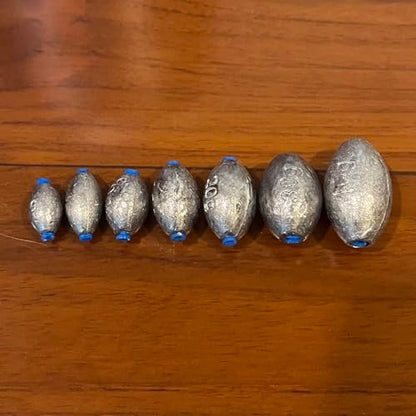 Egg Shape Fishing Sinker Oval Drop Shot Bass Fishing Weight Casting Sinkers for Saltwater Freshwater (20Pcs 5g) - size: Size4-20Pcs-Egg Sinker-5G