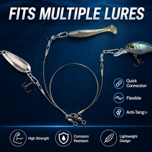 Premium Fishing Lure Steel Leader Wire – Strong Anti-Bite Stainless Steel Fishing Line for Bass, Pike, and Saltwater