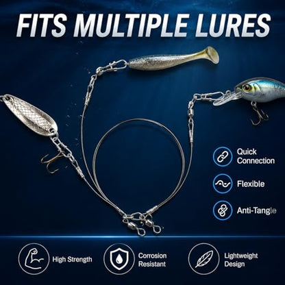 Premium Fishing Lure Steel Leader Wire – Strong Anti-Bite Stainless Steel Fishing Line for Bass, Pike, and Saltwater