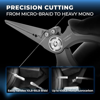 GOMEXUS Titanium Fishing Pliers 6.5'' with Side Cutters, Never Rust Hook Remover, Saltwater Resistant Fishing Tools for Inshore, Nearshore, Jigging Fishing (Split Ring Nose, 6.5 INCHES) - color: Split Ring Nose
