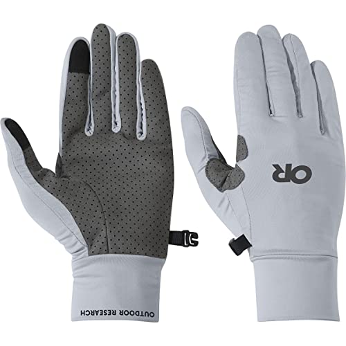 Outdoor Research Unisex Activelce Chroma Full Sun Gloves – Lightweight & Breathable UPF 50 Sun Protection Glove - color: Titanium Grey, size: Small