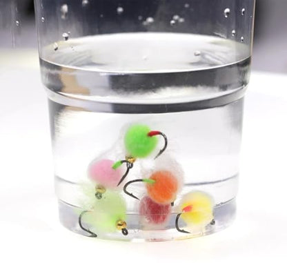 12pcs Bead Head Salmon Egg Fly Salmon Fish Roe Wet Flies Fast Sinking Trout Lure Steelhead Fishing Artificial Bait Lure
