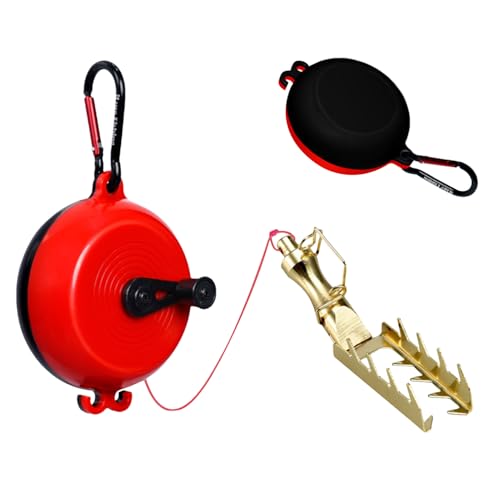 Lure Retriever Tool 30m PE Rope | Lure Retriever Bait Saver for Women Men Fishing Lovers - color: black red