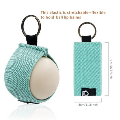WK IEASON Lip Balm Holder Sleeve with Keychain Lipstick Sleeve Holder Tight-knit Elastic Holder for Ball Lip Balm Lipstick Holder Keychain (Dark blue/Green/Brown) - color: Dark Blue/Green/Brown