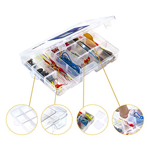 MEIJIA Outdoor Fishing Tackle Boxes, Plastic Box, Plastic Storage Organizer Box with Removable Dividers - Fishing Tackle Storage,Off-White - size: Mediuem