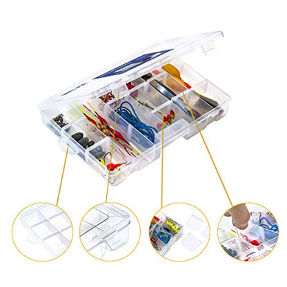MEIJIA Outdoor Fishing Tackle Boxes, Plastic Box, Plastic Storage Organizer Box with Removable Dividers - Fishing Tackle Storage,Off-White - size: Mediuem