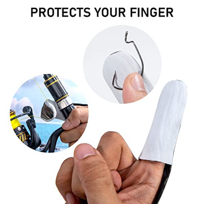 Dr.Fish 2 Pieces Fishing Gloves Casting 2 Finger Index Finger Stall Protector Anti-Slice Saltwater Trolling Surf Fishing Braid Line Anti-Slip Cooftable Woolen - size: Size XXL