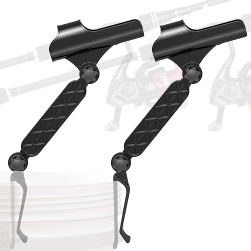 Huntury Adjustable Bucket Rod Holder for Ice Fishing, Clip On Mount, Foldable, Adjustable Angle, Ice Fishing Accessories - style: Dual - Adjustment