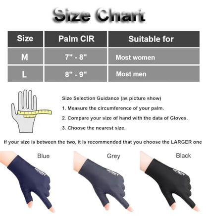 SUJAYU UV Protection Gloves - Driving, Sailing, Kayak & Paddling Gloves with Sun Protection for Men & Women - color: Blue, size: Large