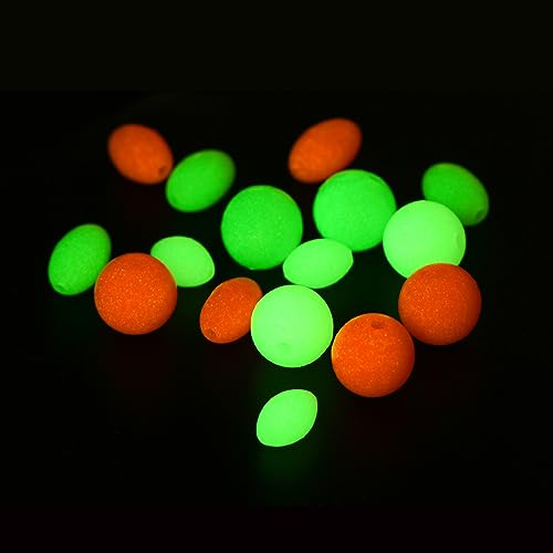 M METERXITY Glow Fishing Beads - Plastic Luminous Round Bait Egg Lure Rigs Apply to Outdoor Tackle Tool - color: White, size: 7mm