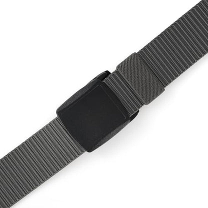 Mile High Life | Nylon Web Belt | Outdoor Military Belt | TSA Safe Buckle Plastic/Metal - color: Dark Gray