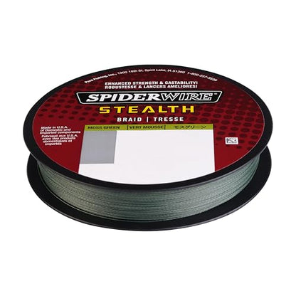 SpiderWire Stealth Braid Fishing Line - color: Moss Green, size: 125yd, style: 15lb Break Strength