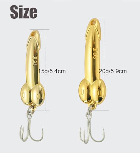 5Pcs Funny Fishing Lures for Men Freshwater Saltwater Fishing Equipment Fishing Spinner Baits for Bass/Trout Gag Gift for Valentine's Day, White Elephant Festival Father's Day - color: 20g