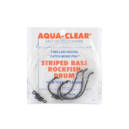 Aqua-Clear Striped Bass Rig - color: No Har (3-Piece), style: 8/0 Ultra Thin Demon Circle Hook
