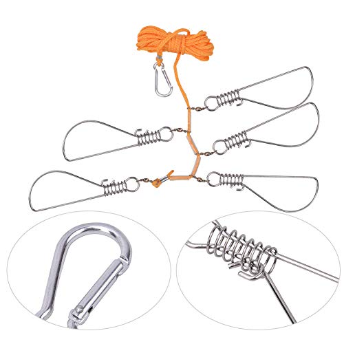 Fish Stringer Heavy Duty, Convenient to Use Nylon Ropes Float Fishing Stringer Elastic Device Fish Buckle for Chain Stringer for Larger Fish