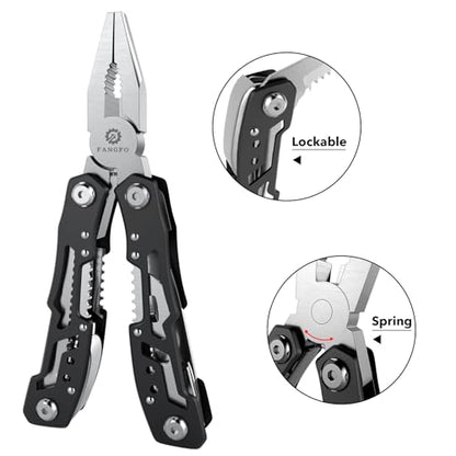 14-In-1 Multitool with Safety Locking, Professional Stainless Steel Multitool Pliers Pocket Knife, Bottle Opener, Screwdriver with Nylon Sheath ，Apply to Survival,Camping, Hunting and Hiking 10 Pcs