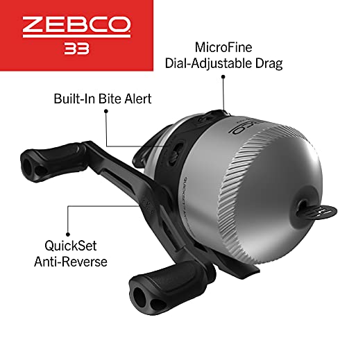Zebco 33 Spincast Reel and Fishing Rod Combo, 6-Foot 2-Piece Fiberglass Rod with EVA Handle, Quickset Anti-Reverse Fishing Reel with Bite Alert - style: 6.5 Foot - Max Spincast
