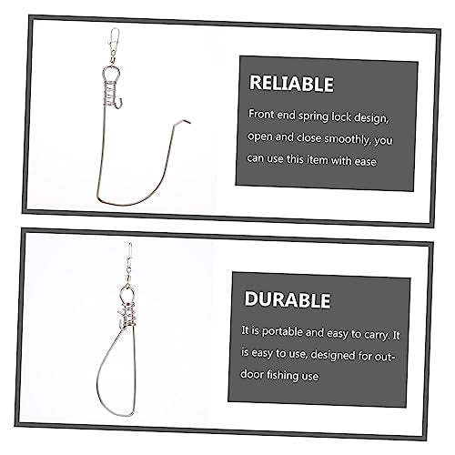 10pcs Stainless Steel Fish Buckle for Outdoor Fishing Fish Stringer Spring Lock Portable Sinkers for